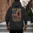 Vet Bod Like Dad Bod But With More Back Pain US Flag Veteran Men's Hoodie Back Print