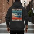 Vintage Best Cat Dad Ever Bump Fist Father's Day Cat Daddy Men's Hoodie Back Print