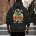 Vintage Captain Daddy Boat Pontoon Dad Fishing Sailor Anchor Men's Hoodie Back Print