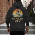 Vintage Chicken Dad Chicken Lovers Daddy Father's Day Men's Hoodie Back Print