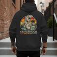 Vintage Fatherhood Is A Walk In The Park DadRex Dinosaur Men's Hoodie Back Print