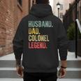 Vintage Husband Dad Colonel Legend Retro T-Shirt Men's Hoodie Back Print Vintage Husband Dad Colonel Legend Retro T-Shirt Men's Hoodie Back Print