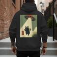 Vintage Japanese Cat Alien Cat Dad UFO Abduction Graphic Tee Men's Hoodie Back Print Vintage Japanese Cat Alien Cat Dad UFO Abduction Graphic Tee Men's Hoodie Back Print