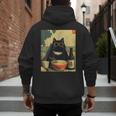 Vintage Japanese Cat Ramen Cat Dad Retro Graphic Women Men's Hoodie Back Print Vintage Japanese Cat Ramen Cat Dad Retro Graphic Women Men's Hoodie Back Print