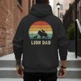 Vintage Lion Dad Father Grandpa Father's Day Men's Hoodie Back Print