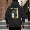 Vintage US Army Proud Dad With American Flag Men's Hoodie Back Print