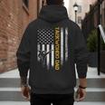 Vintage USA Flag Korea Taekwondo Training Dad Silhouette Men's Hoodie Back Print