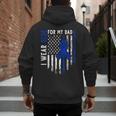 I Wear Blue For My Dad Colon Cancer Awareness Blue USA Flag Men's Hoodie Back Print