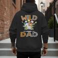 Wild Dad 1St Birthday Safari Jungle Animal Truck Men's Hoodie Back Print