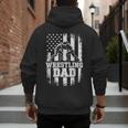 Wrestling Dad US Flag Fathers Day Wrestling Fans Men's Hoodie Back Print