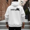I Am 59 Plus 1 Middle Finger For A 60th Birthday Cat Mom Dad Men's Hoodie Back Print