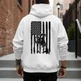 American Flag USA Patriot Boxer Dog Dad Men's Hoodie Back Print