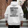 Awesome Like My Daughter Mom Dad American Flag Men's Hoodie Back Print