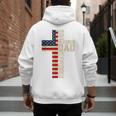 Blessed Dad Christian From Daughter Son Jesus Patriotic Men's Hoodie Back Print
