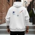 Dad Of The Birthday Boy Space Astronaut Birthday Family Men's Hoodie Back Print