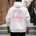 Dad Of The Birthday Girl Bow Cute Pink Matching Family Party Men's Hoodie Back Print
