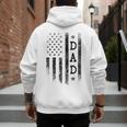 Dad Patriotic American USA Flag Father's Day Dad Men's Hoodie Back Print