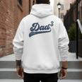 Dad3 Dad Cubed Father Of Three Daddy 3 Third Time Dad Men's Hoodie Back Print