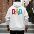 Disney Mickey And Friends Mickey Minnie Dad Collegiate Logo Men's Hoodie Back Print