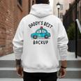 Father Son Daughter Daddy's Best Backup Father's Day Toddler Men's Hoodie Back Print