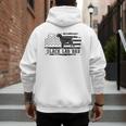 Lab Dad Distressed American Flag Patriotic Dog Men's Hoodie Back Print