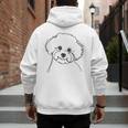 Line Art Dad Mom Dog Bichon Frise Men's Hoodie Back Print Line Art Dad Mom Dog Bichon Frise Men's Hoodie Back Print