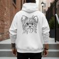 Line Art Dad Mom Dog Teecup Yorkie Men's Hoodie Back Print
