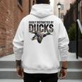 Mallard Duck Hunting Camo Easily Distracted Duck Dad Men's Hoodie Back Print