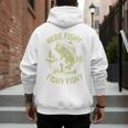 Men Here-Fishy Bass Fish Dad Fishing From Daughter Son Men's Hoodie Back Print