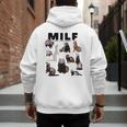 MILF Man I Love Ferrets Ferret Mom Dad Ferret Owner Men's Hoodie Back Print