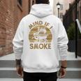 Mind If I Smoke BBQ Barbeque Grilling Chef Dad Men's Hoodie Back Print