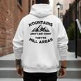 Mountains Aren't They'Re Hill Areas Dad Joke Word Pun Small Men's Hoodie Back Print