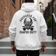 New Dad Prepared For Diaper Duty Men's Hoodie Back Print