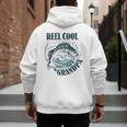 Reel Cool Grandpa Fishing Dad Father's Day Fisherman Men's Hoodie Back Print
