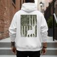 US Flag Deer Elk Buck Camoflage Hunting Hunter Dad Grandpa Men's Hoodie Back Print