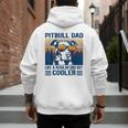 Vintage Pitbull Dad Like A Regular Dad But Cooler Men's Hoodie Back Print