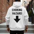 Viral And Internet Meme Crude Gag Apparel Choking Hazard Adult Dad Joke Men's Hoodie Back Print