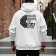 Woodworking Dad Measure Cut Swear Handyman Fathers Day Men's Hoodie Back Print