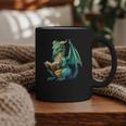 Dragon With Book Graphic Print Coffee Mug Dragon With Book Graphic Print Coffee Mug