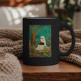 Groovy Ghost Reading Book Cat Halloween Ghost Teacher Graphic Print Coffee Mug