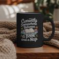 Somewhere Between a Book And a Nap – Cozy Reading Graphic Print Coffee Mug