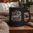 Wild About Reading Zoo Animals Books Reader Lover Graphic Print Coffee Mug