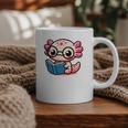 Adorable Book Lover Axolotl With Reading Glasses Cute Graphic Print Coffee Mug