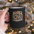 Books Are My Love Language Retro Groovy 70s Book Lover Graphic Print Coffee Mug