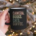 Camera Books Cats And Coffee Lover Photography Men Women Graphic Print Coffee Mug