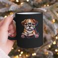 Cute Dog Puppy English Bulldog Reading Book Graphic Print Coffee Mug