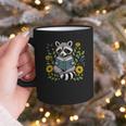 Cute Raccoon Reading Book Flowers Graphic Print Coffee Mug