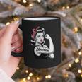 Female Librarian Rosie Riveter Book Guardian Woman Graphic Print Coffee Mug