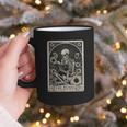 Floral The Reader Tarot Card Skeleton Reading Book Graphic Print Coffee Mug