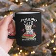 Just A Girl That Loves Cats And Books Cute Cat & Bookwork Graphic Print Coffee Mug
